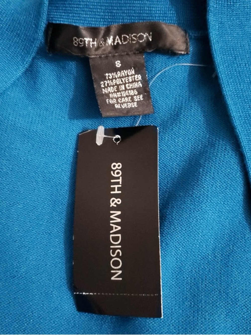 NWT 89th & Madison Teal Crop Cardigan, Sz S - Picture 5 of 5